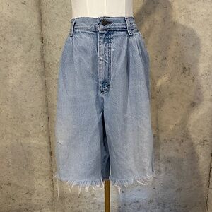 Vintage 90s Lee High Waist Bermuda Denim Shorts | Coastal Cool | Size 16
